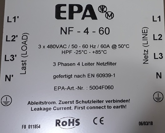 EPA  FİLTERS-EPA FILTER NF-4-60